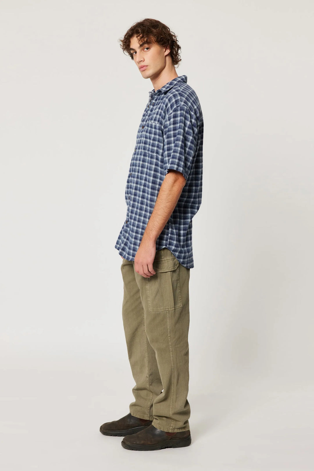 Rolla's Angus Check Short Sleeve Shirt - Blue Check