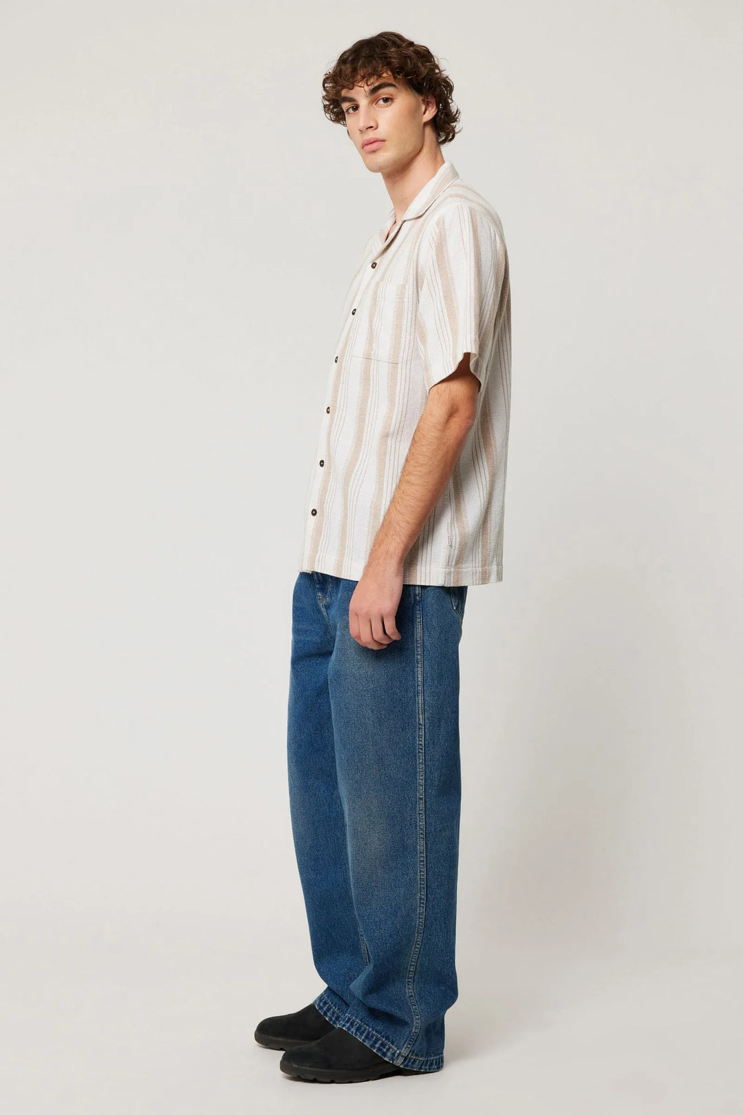 Rolla's Bowler Weave Stripe Shirt - Natural