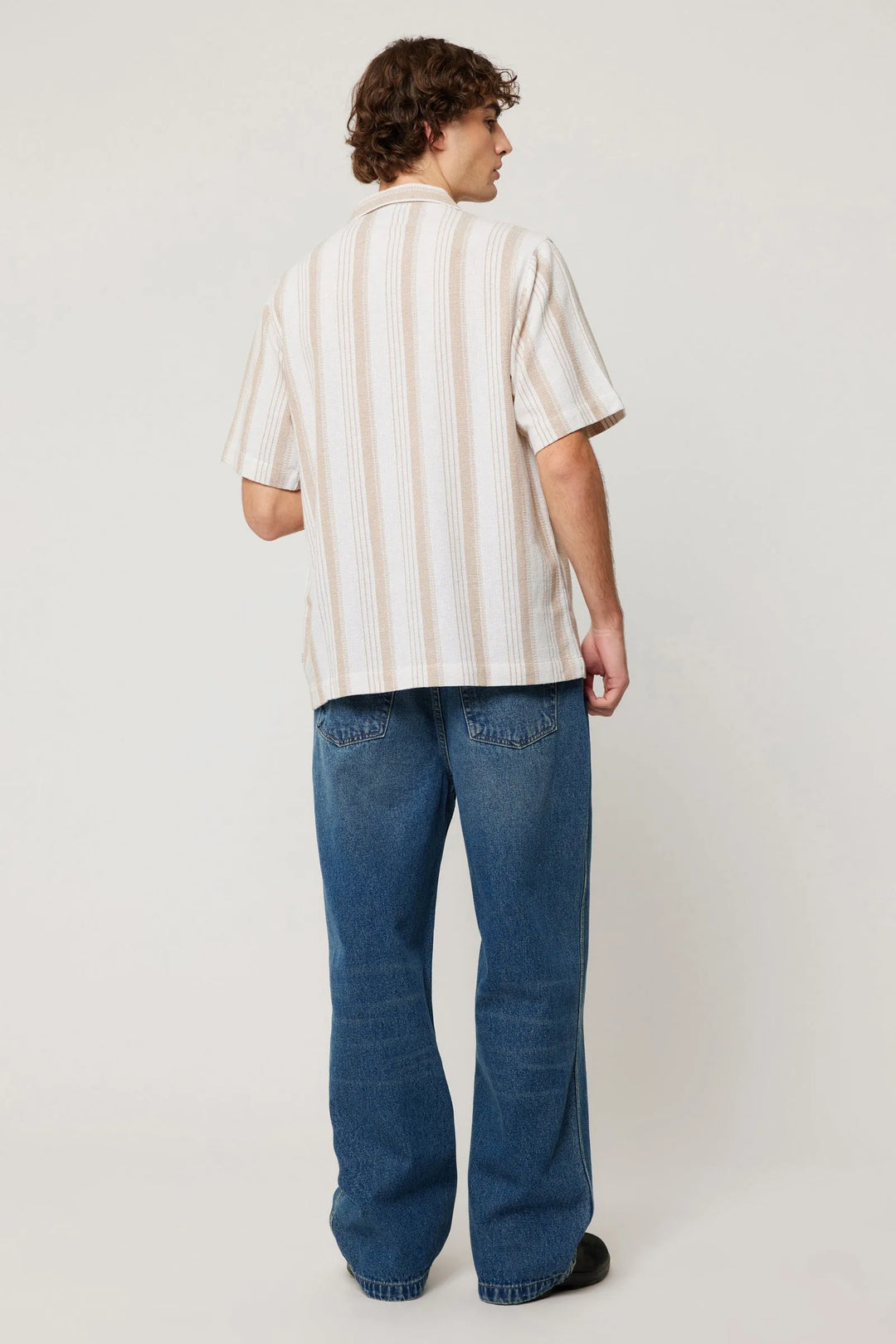 Rolla's Bowler Weave Stripe Shirt - Natural