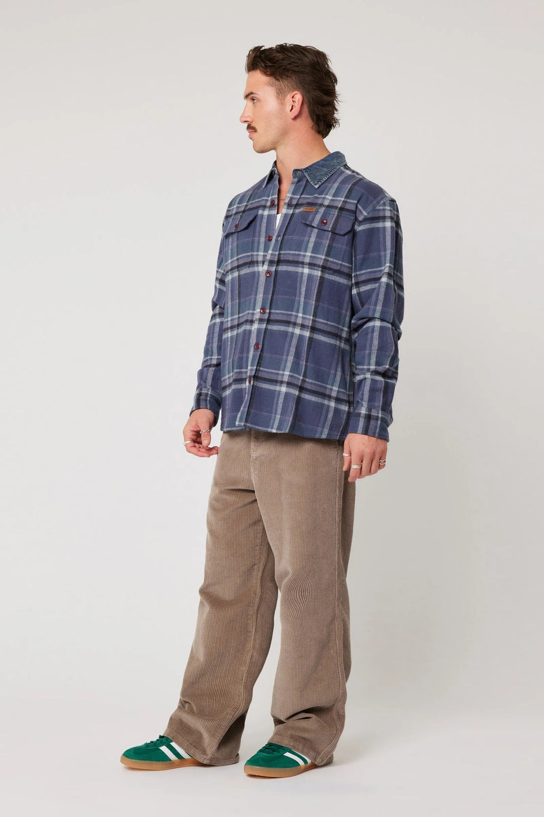 Rolla's Trailer Check Shirt - Navy
