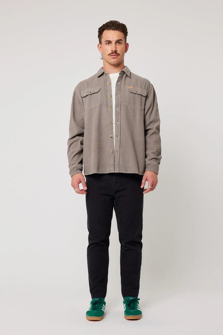 Rolla's Trailer Chunky Cord Shirt - Grey