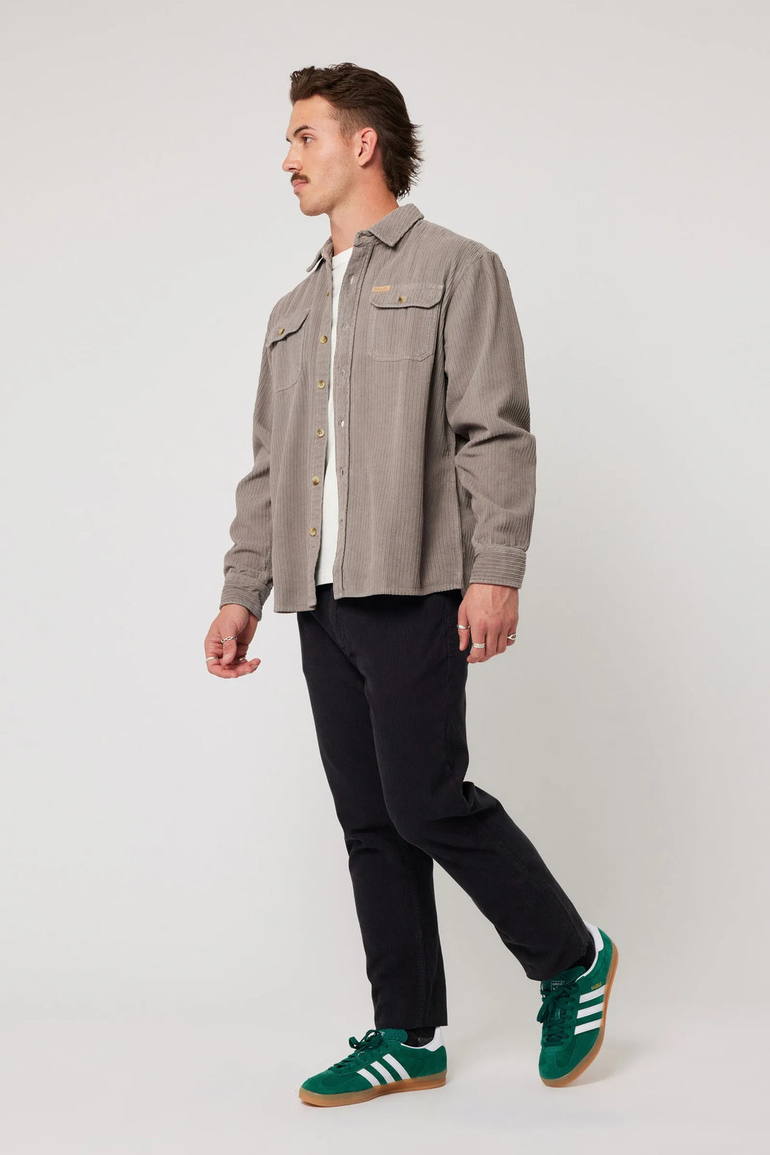 Rolla's Trailer Chunky Cord Shirt - Grey