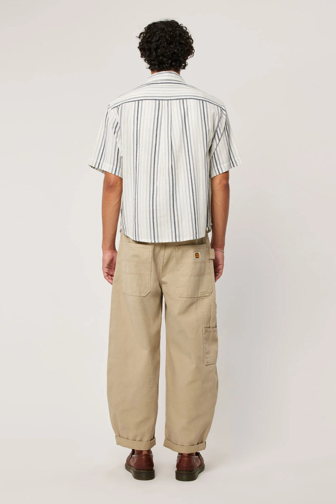 Rollas Tidal Waves Stripe Shirt- Titanium Stripe