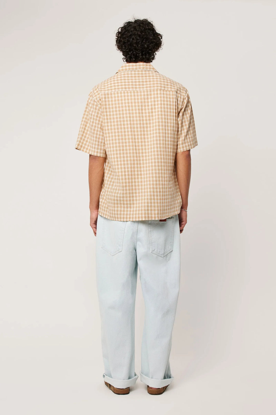 Rollas Palmino Check Bowler Shirt- Sand Check