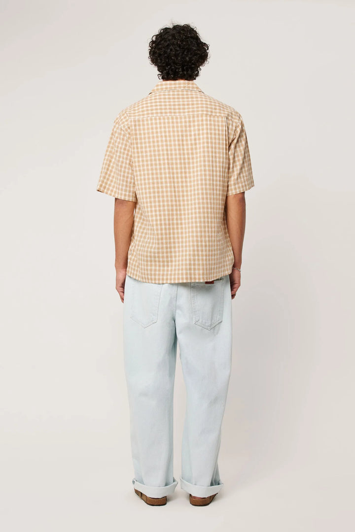 Rollas Palmino Check Bowler Shirt- Sand Check