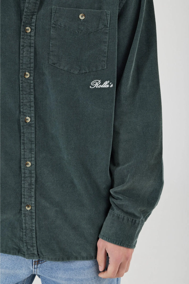Rollas Signature Cord LS Shirt - Forest