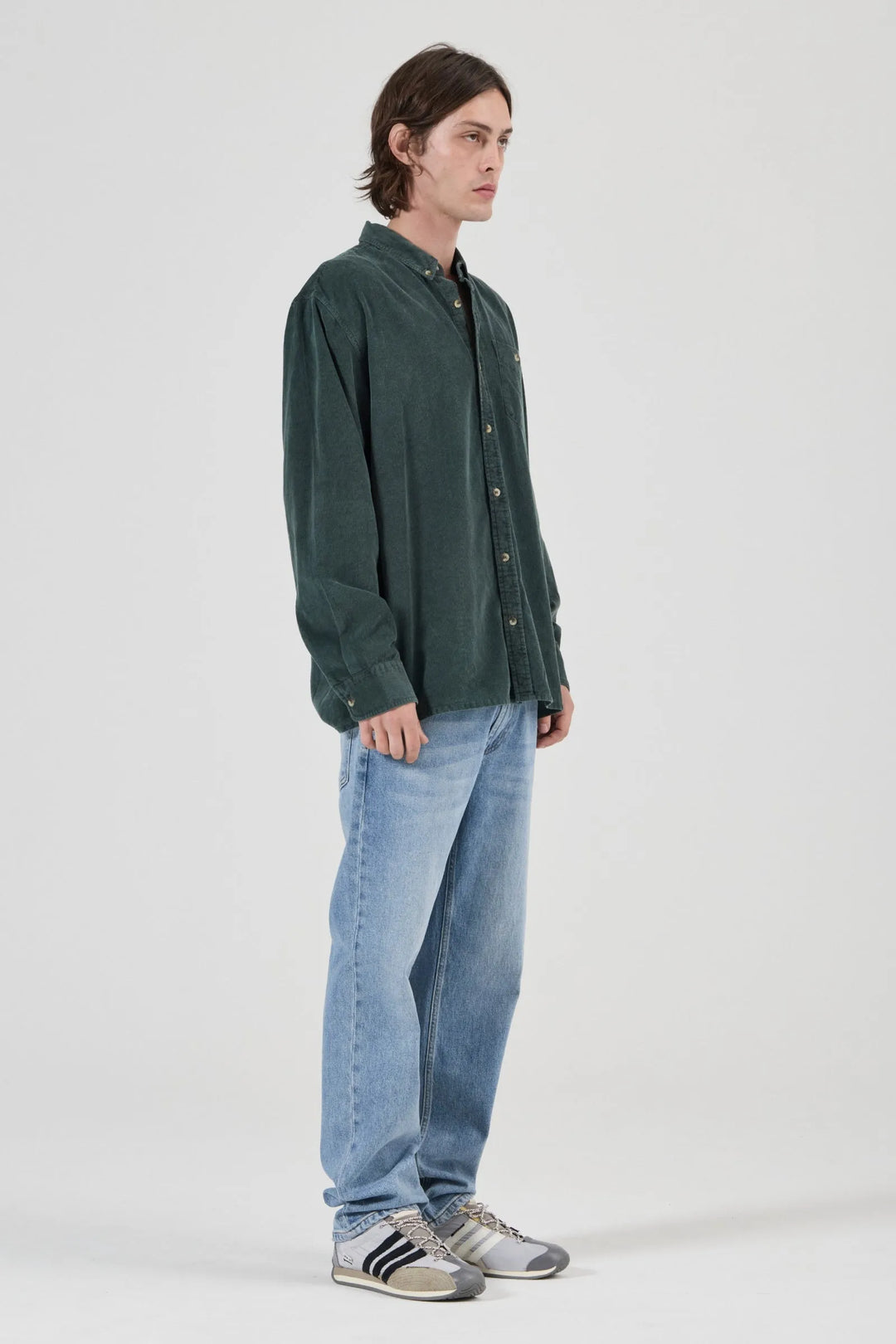 Rollas Signature Cord LS Shirt - Forest