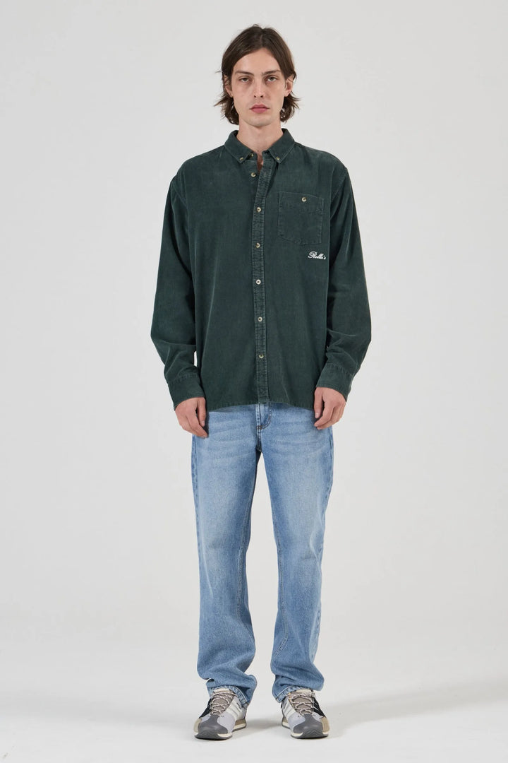 Rollas Signature Cord LS Shirt - Forest