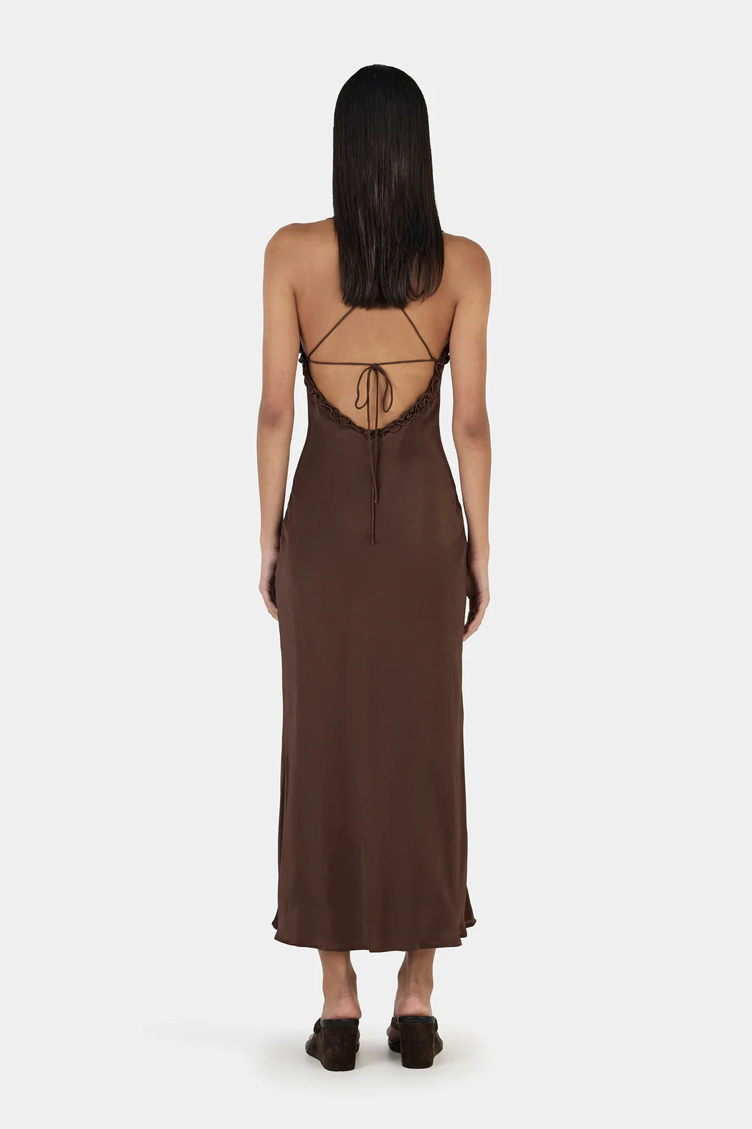 Ownley Samantha Midi Dress-Chocolate