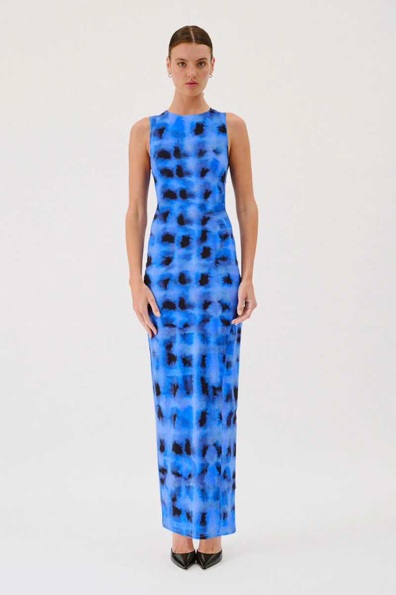 Suboo Shibori Sleeveless Reversible Twist Front Maxi Dress - Print
