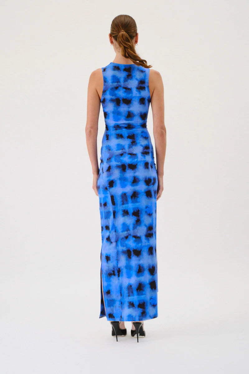 Suboo Shibori Sleeveless Reversible Twist Front Maxi Dress - Print