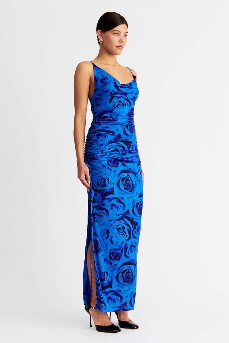 Suboo Verona Cowl Neck Maxi- Blue Rose