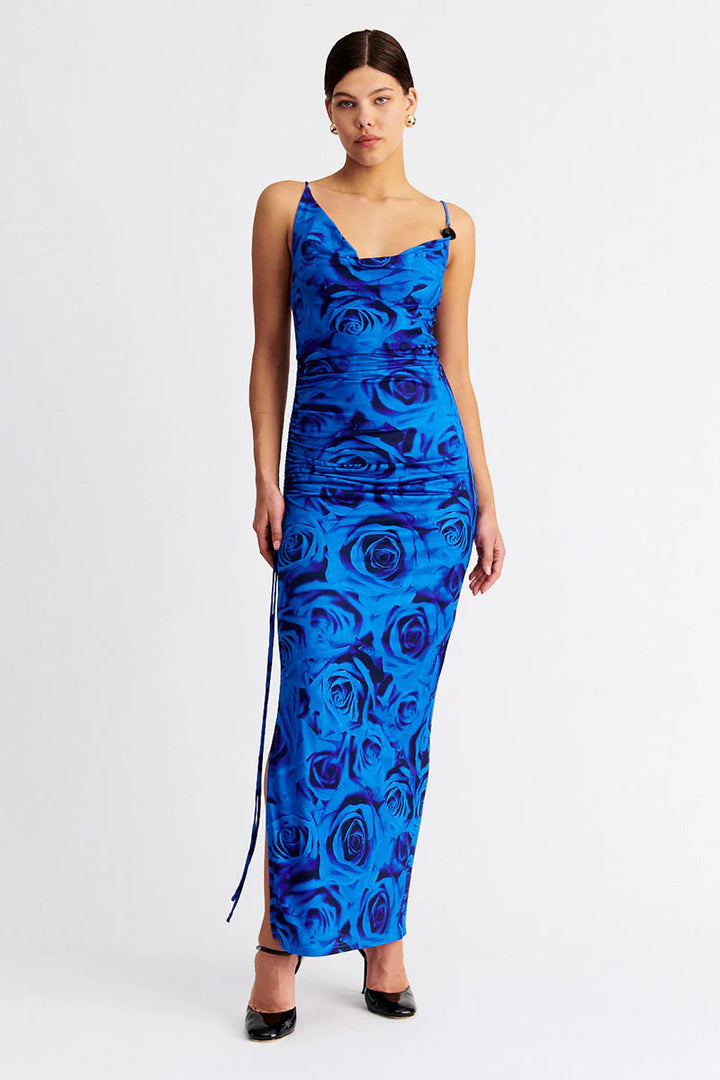 Suboo Verona Cowl Neck Maxi- Blue Rose