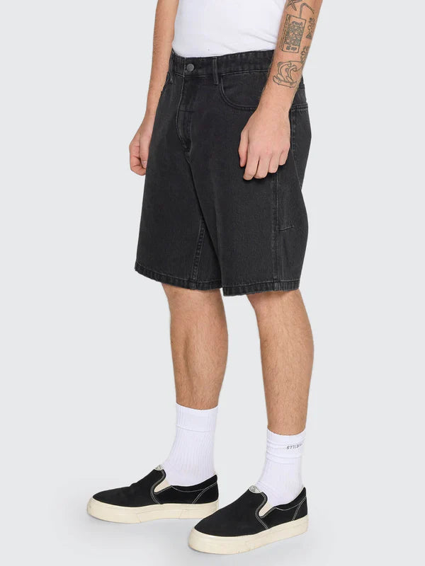 Thrills Slacker Relaxed Denim Short-Aged Black