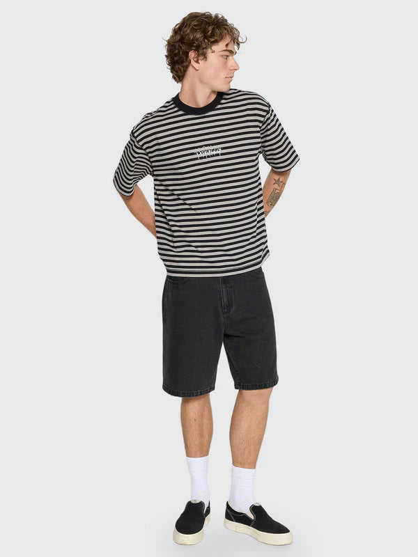 Thrills Slacker Relaxed Denim Short-Aged Black