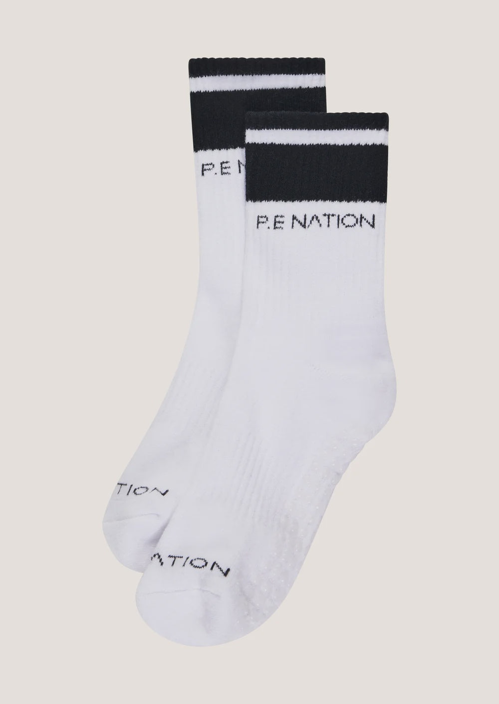 P.E Nation Homage Grip Crew Socks - Optic White