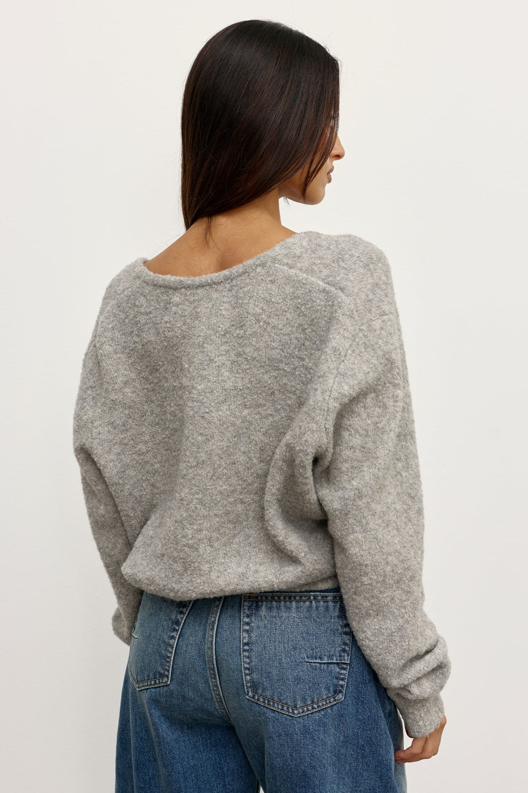 Bayse Sonia V Neck Knit - Grey