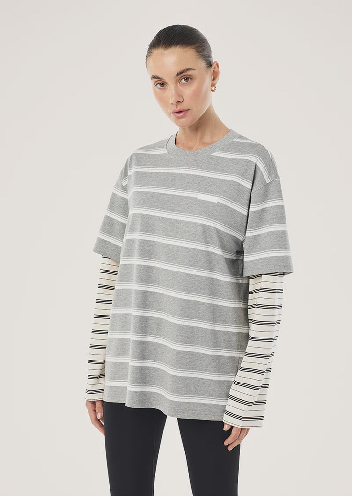 P.E Nation Spark LS Tee - Mid Grey Marle