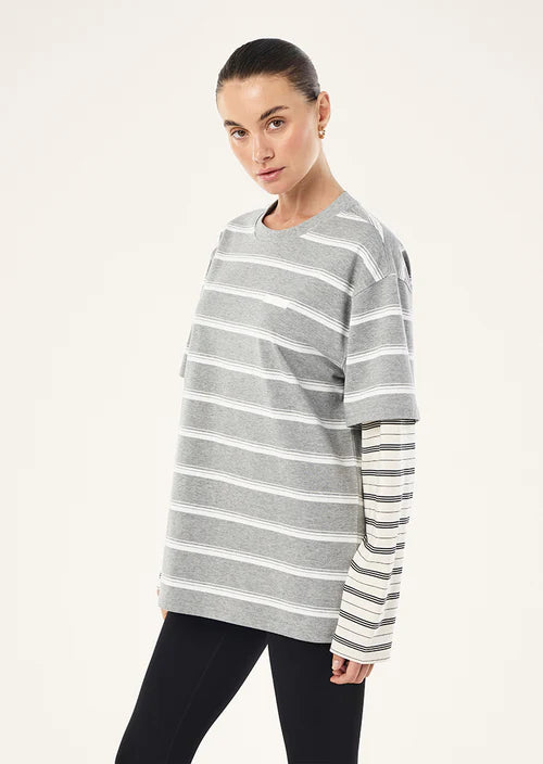 P.E Nation Spark LS Tee - Mid Grey Marle