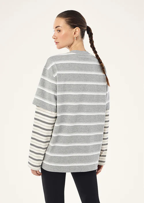 P.E Nation Spark LS Tee - Mid Grey Marle