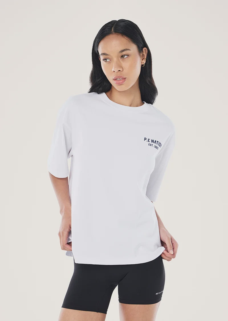 P.E Nation Spin Off Oversized Heavyweight Tee - White