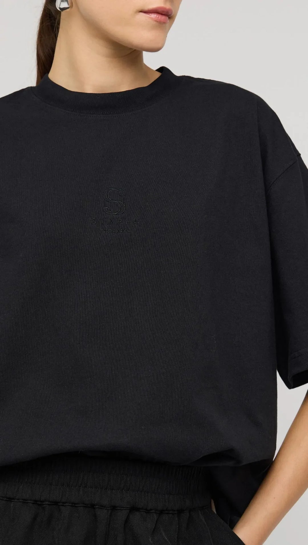 Staple The Label Staple Embroidered Logo Tee - Black