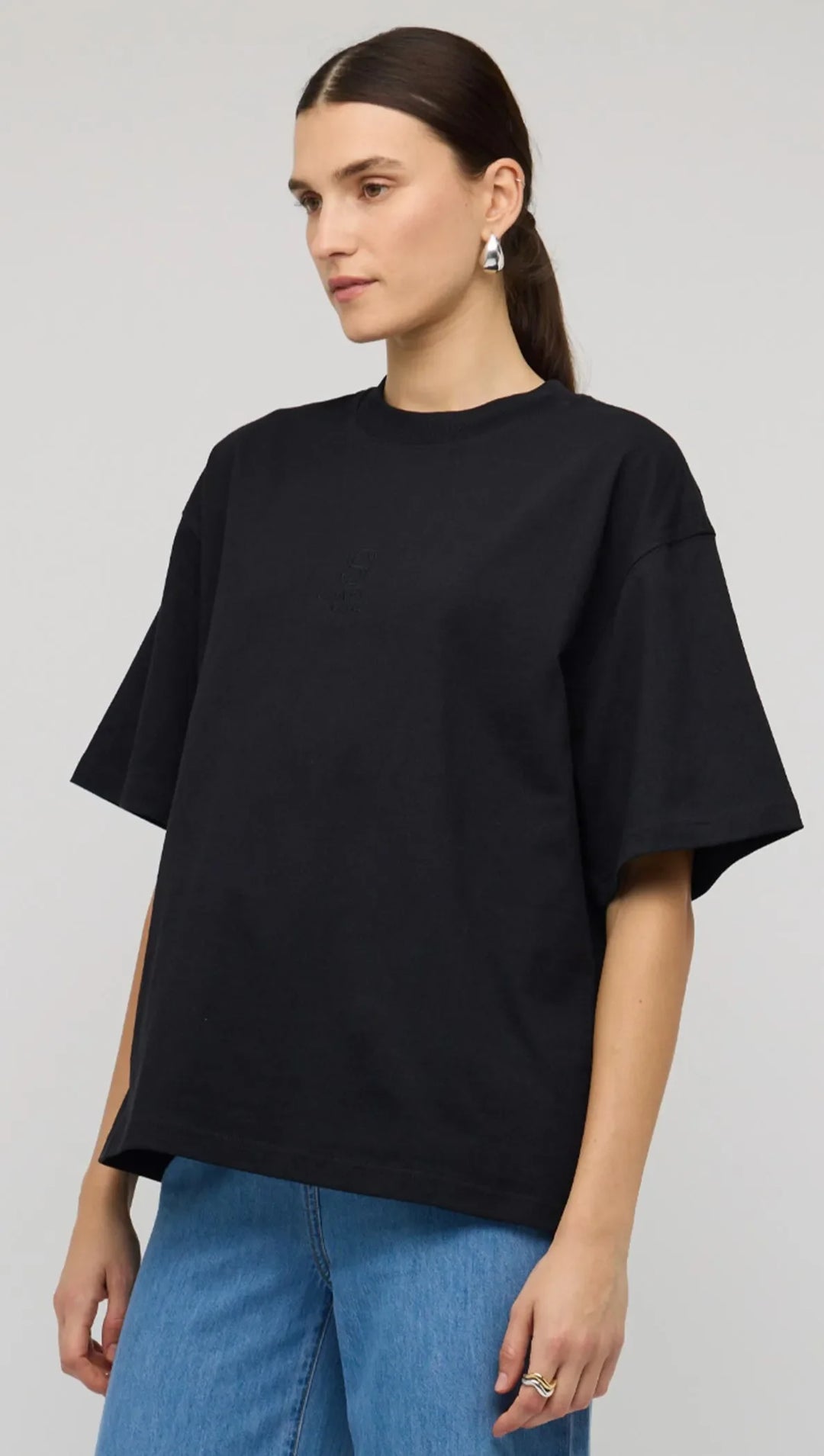 Staple The Label Staple Embroidered Logo Tee - Black