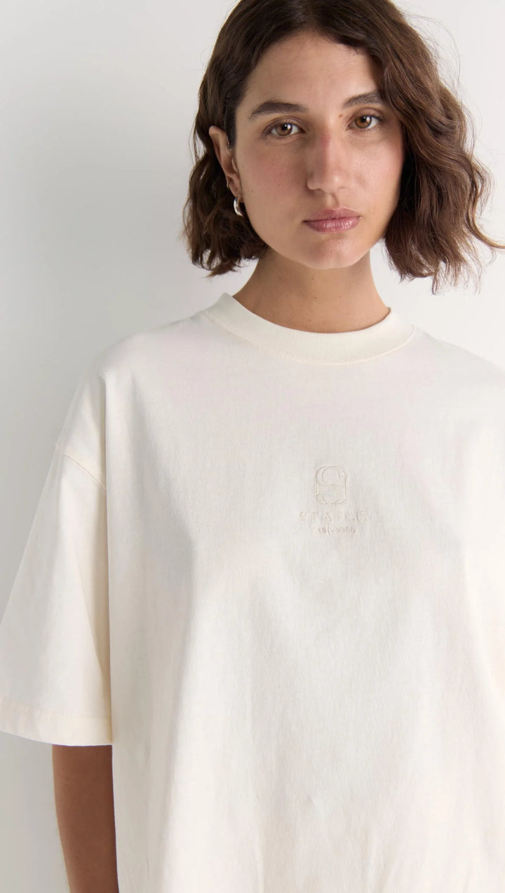 Staple The Label Staple Embroidered Logo Tee - White