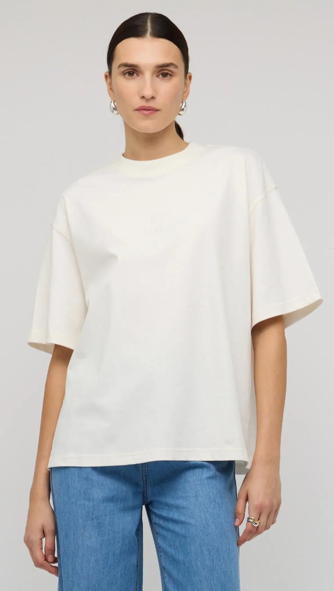 Staple The Label Staple Embroidered Logo Tee - White