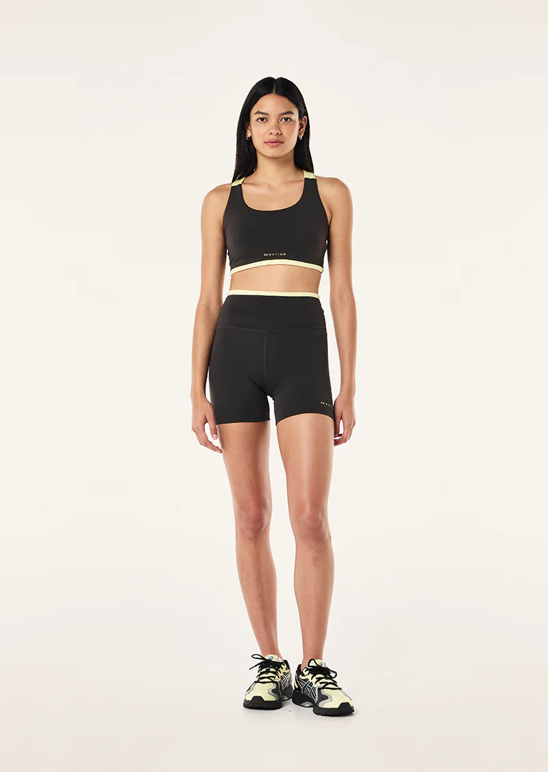 P.E Nation Stellar 5" Bike Short - Smokestone/Lemonade