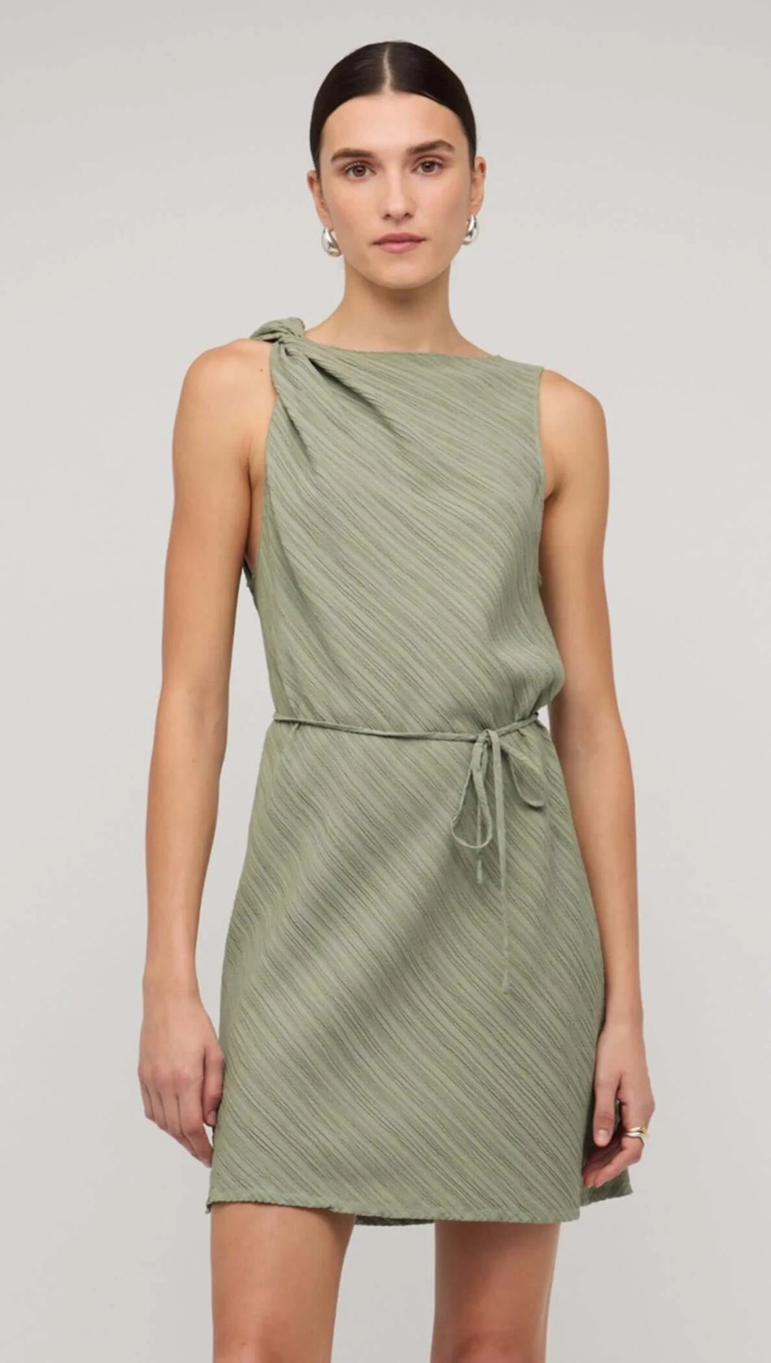Staple The Label Amira Twist Mini Dress - Sage