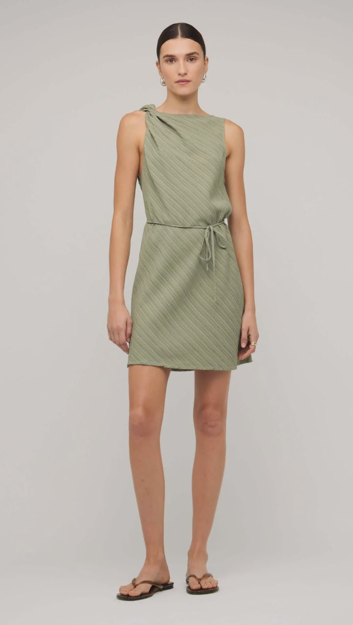 Staple The Label Amira Twist Mini Dress - Sage