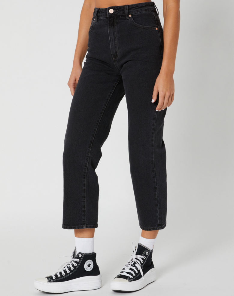 Abrand A Venice Straight Jean - Portia Washed Black