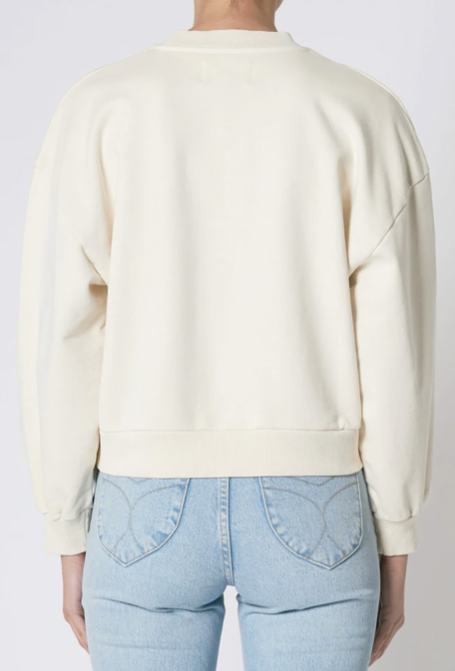 Rollas Bubble Logo Slouch Sweater - Cream