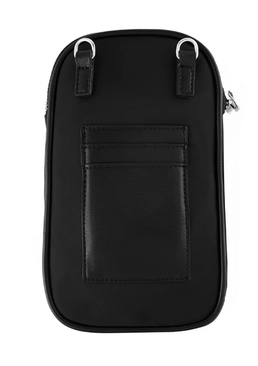 Nakedvice The Percy Mini Nylon Crossbody Bag - Black/Silver