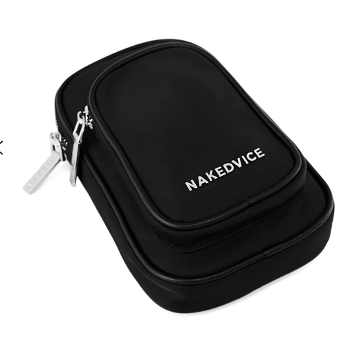 Nakedvice The Percy Mini Nylon Crossbody Bag - Black/Silver