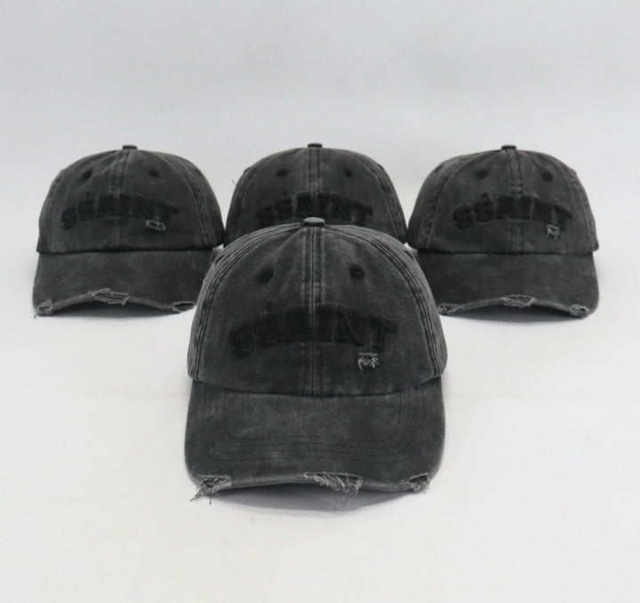 SSaint Logo Cap - Black Acid Wash