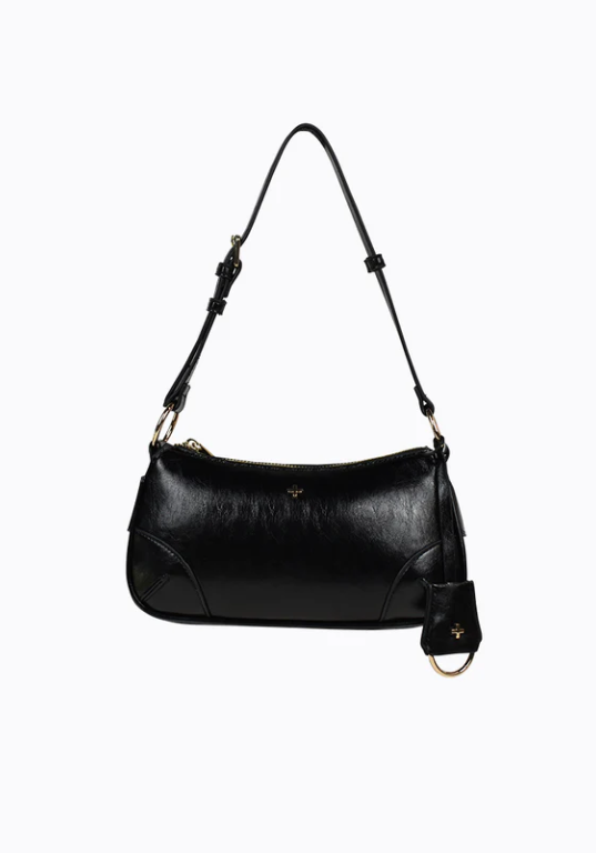 Peta + Jain Regina Shoulder Bag - Black Crinkle/Gold