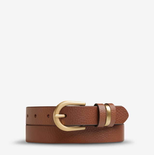 Status Anxiety Over And Over Belt - Tan/Gold