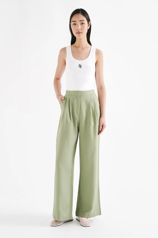 Nude Lucy Thilda Lilen Pant - Sage