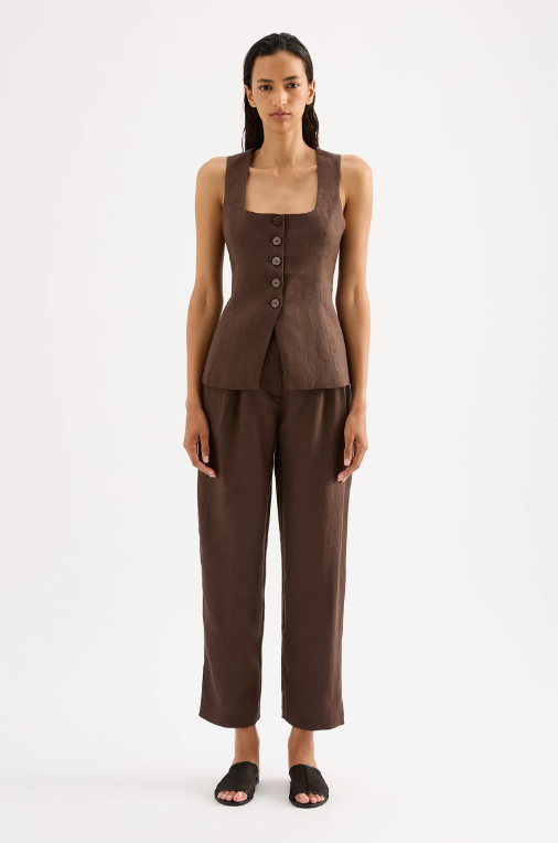 Nude Lucy Ingrid Linen Pant - Clove