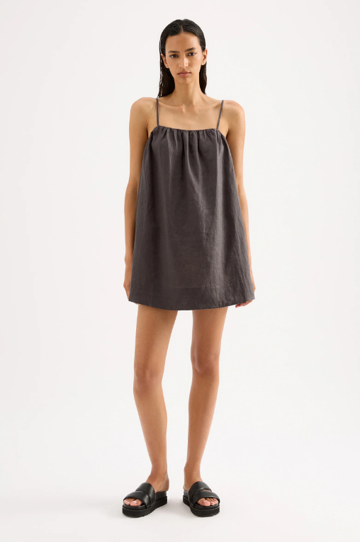 Nude Lucy Lounge Linen Dress - Coal