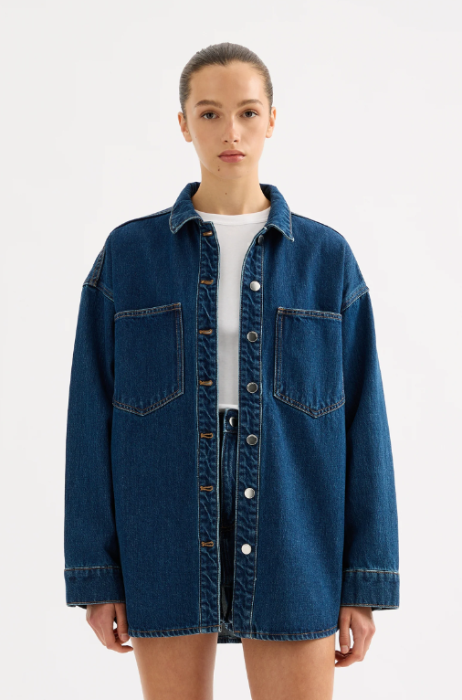 Nude Lucy Organic Denim Overshirt - Force Blue