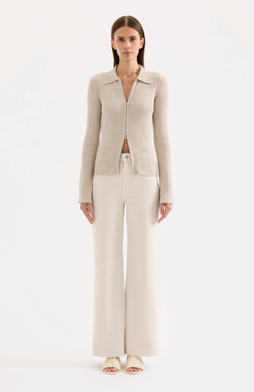 Nude Lucy Betina Zip Front Knit-Mink