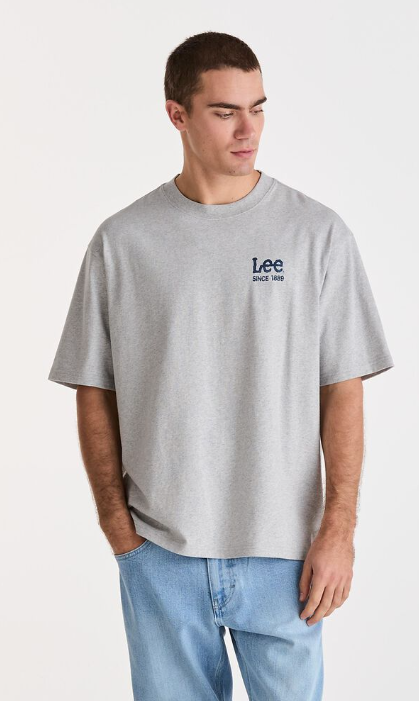 Lee Jeans Fade Away Baggy Tee - Grey Marle