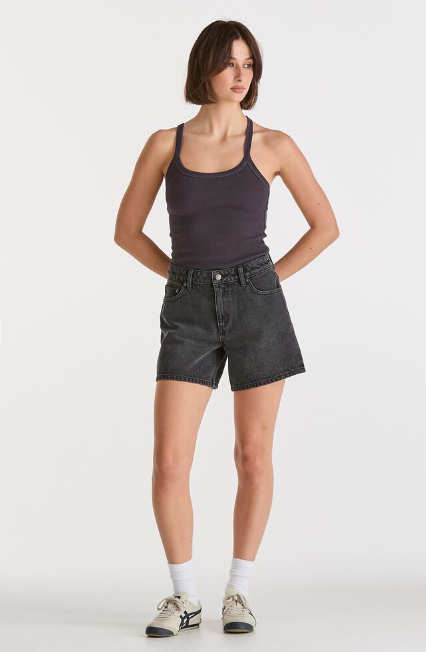 Lee Jeans Mid Straight Denim Short - Smoked Black
