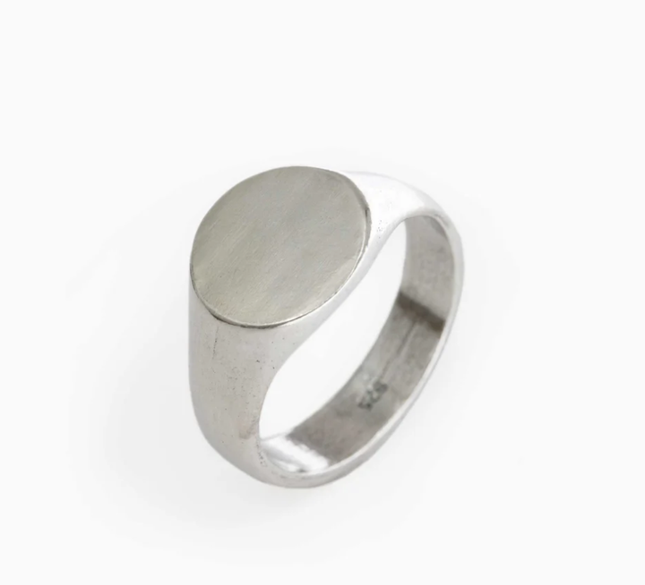Sue The Boy Circle Signet Mens Ring-Sterling Silver