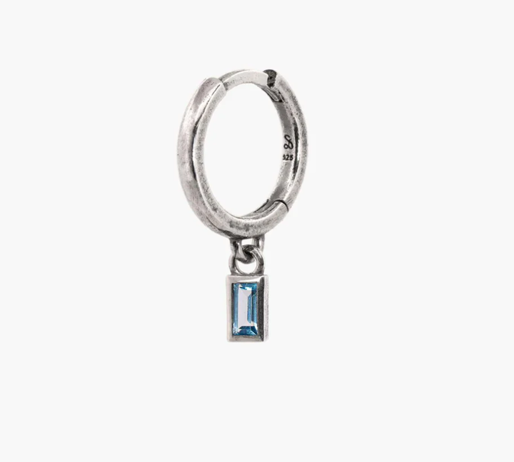 Sue The Boy Topaz Baguette Huggie-Sterling Silver/Topaz