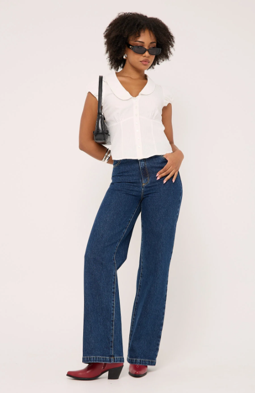 Abrand 94 High & Wide Jean - Tara - Dark Blue