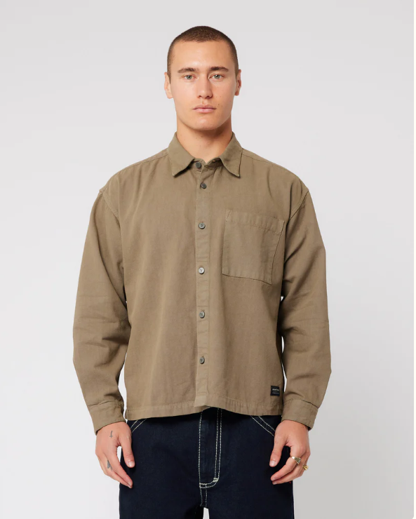 Abrand Bobby Long Sleeve Canvas Shirt - Brandy